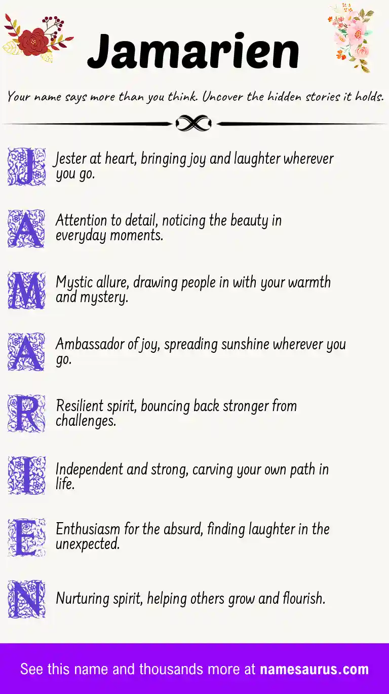 Acrostic poem about Jamarien.