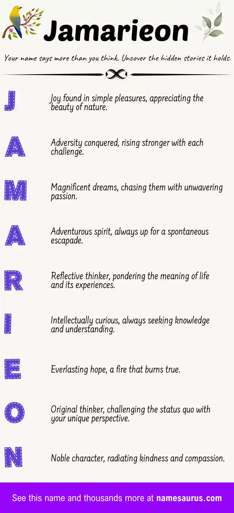 Acrostic poem about Jamarieon.
