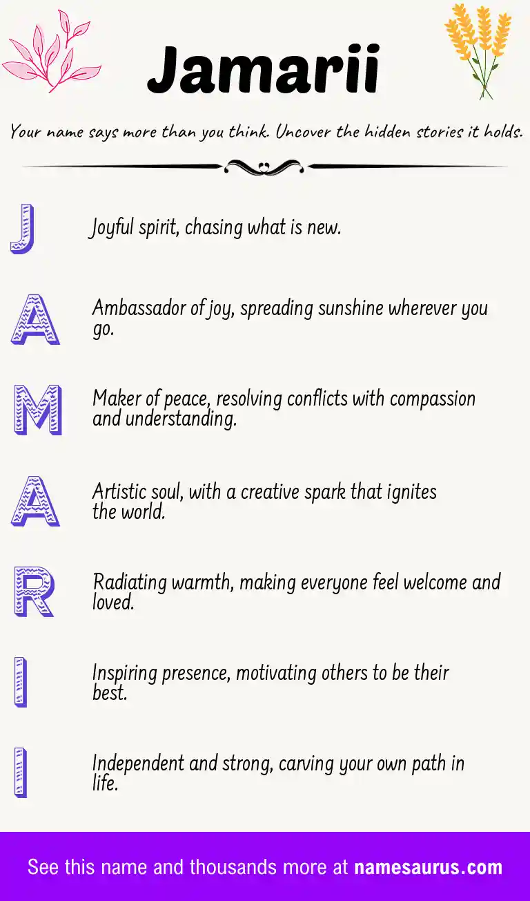 Acrostic poem about Jamarii.