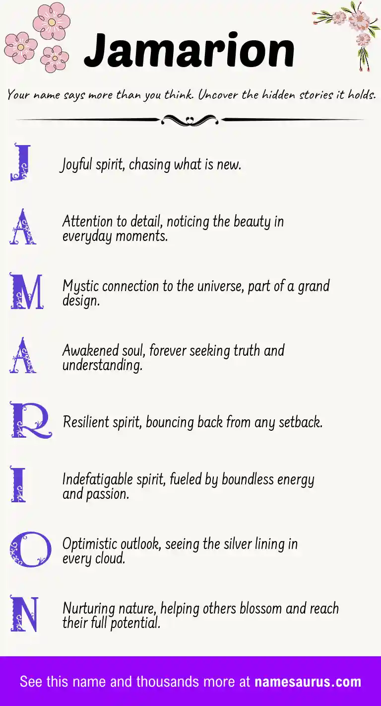 Acrostic poem about Jamarion.
