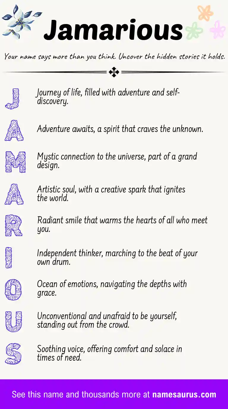 Acrostic poem about Jamarious.
