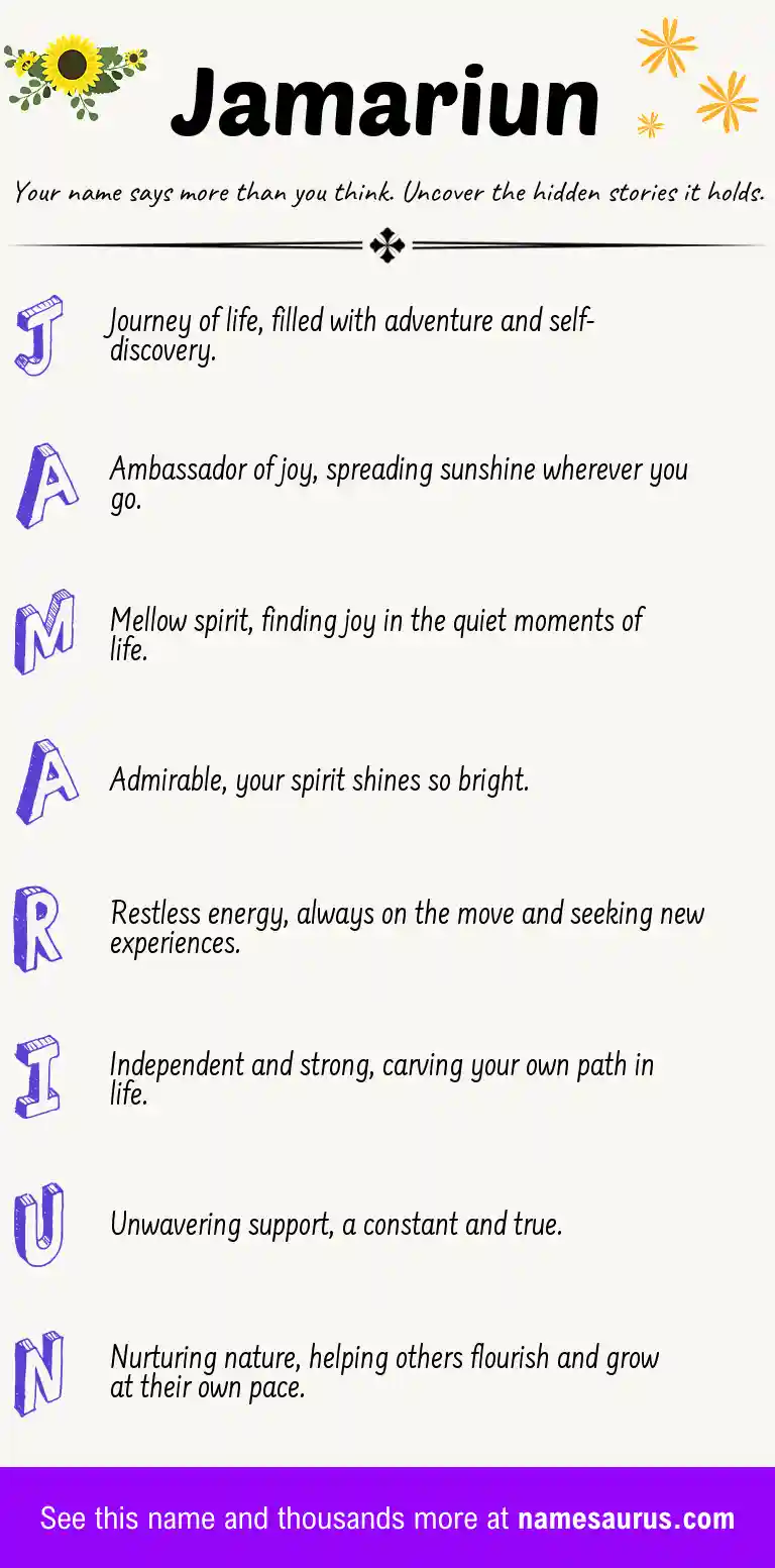 Acrostic poem about Jamariun.
