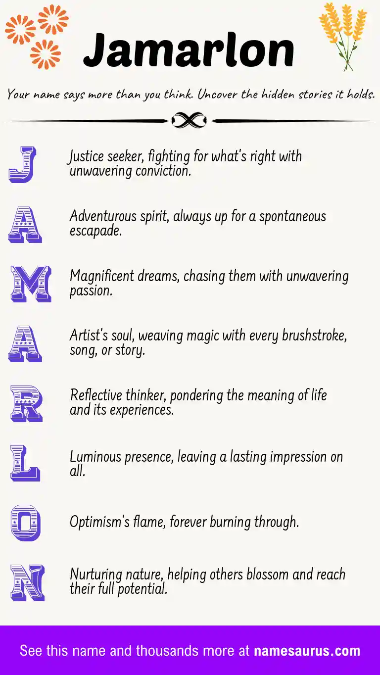 Acrostic poem about Jamarlon.