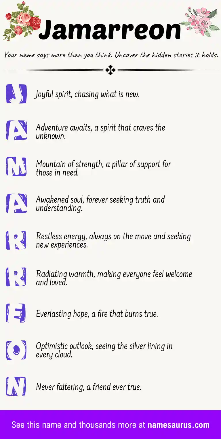 Acrostic poem about Jamarreon.