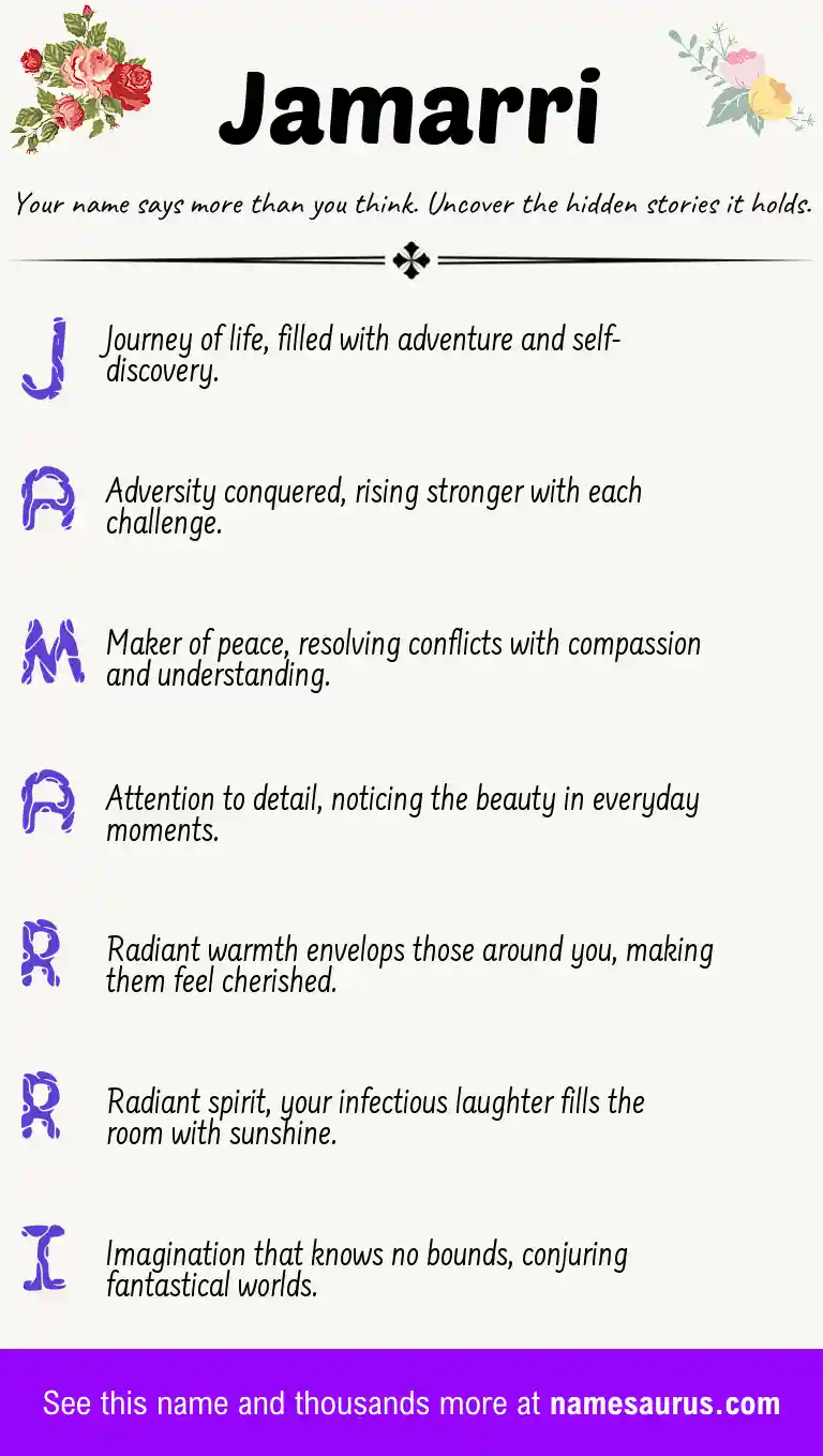 Acrostic poem about Jamarri.