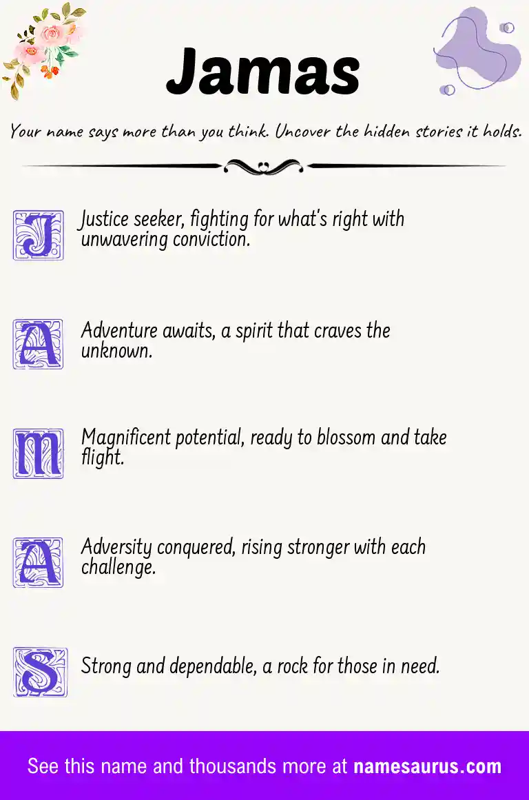 Acrostic poem about Jamas.