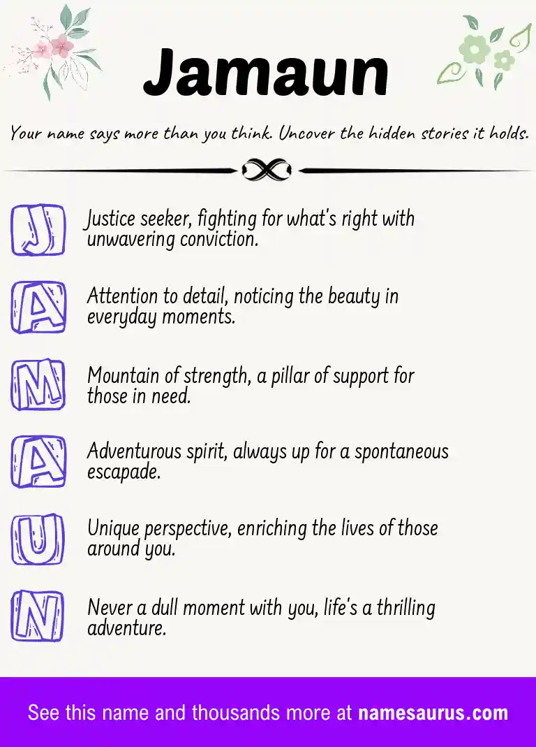 Acrostic poem about Jamaun.