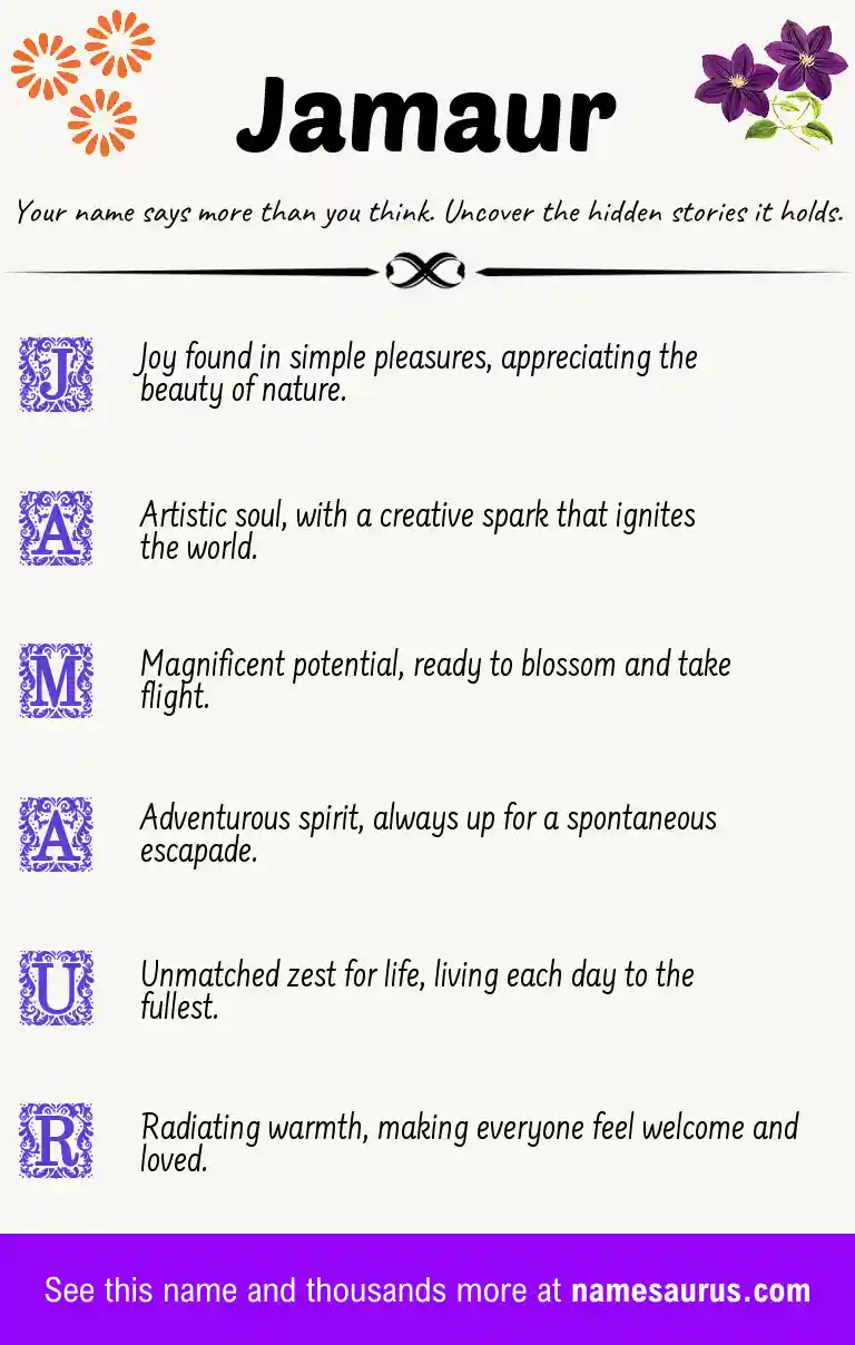 Acrostic poem about Jamaur.
