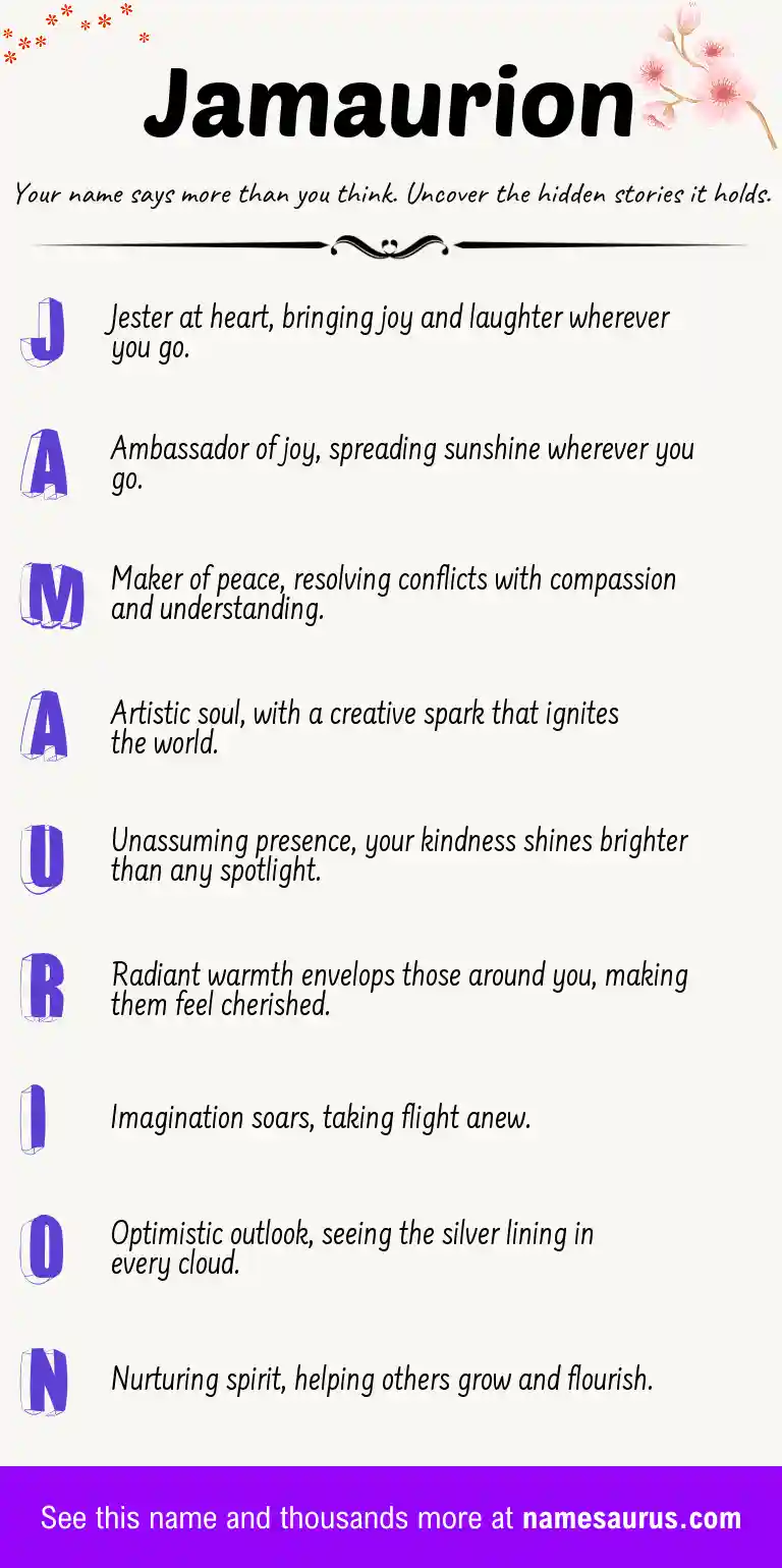 Acrostic poem about Jamaurion.