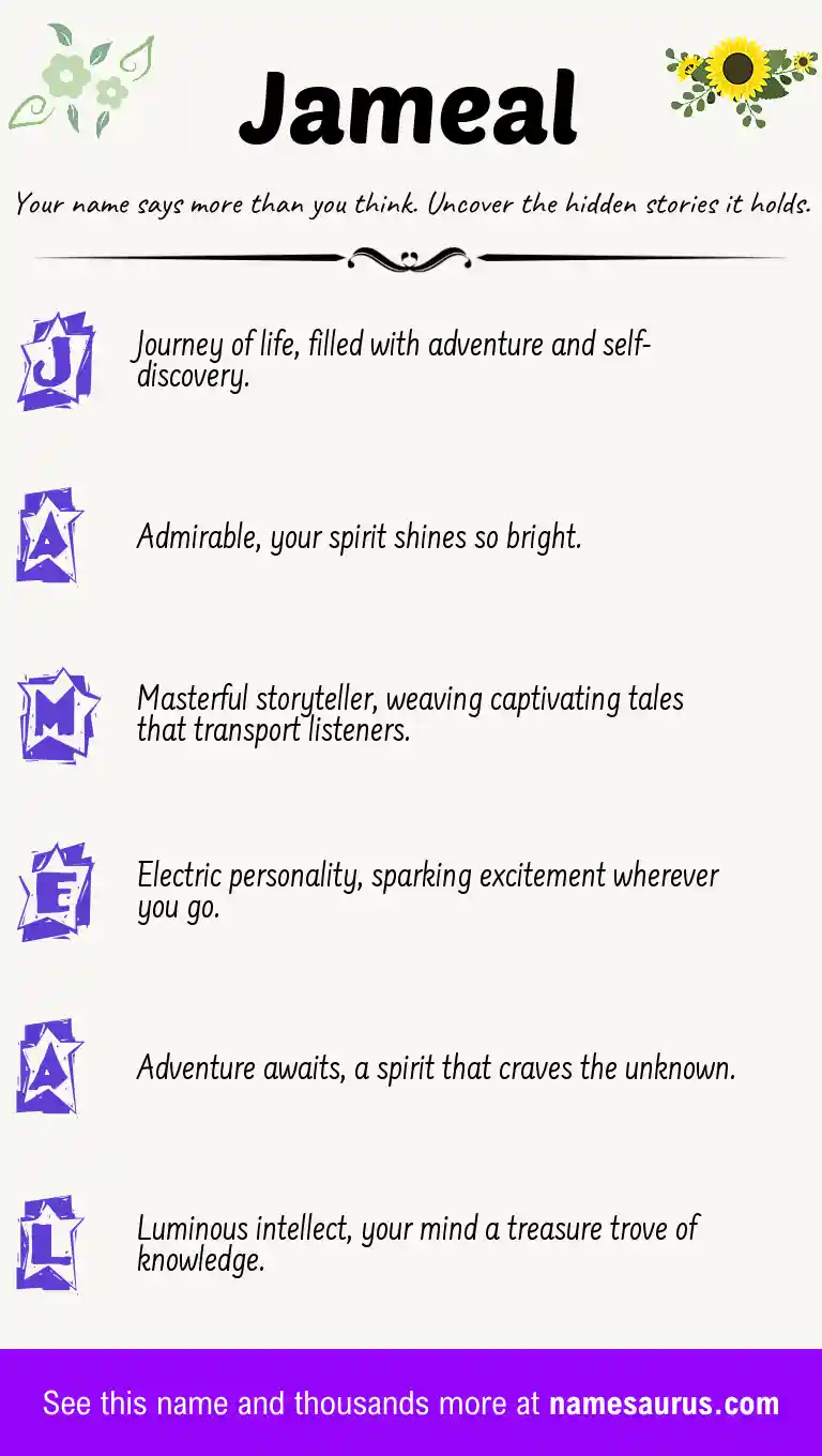 Acrostic poem about Jameal.
