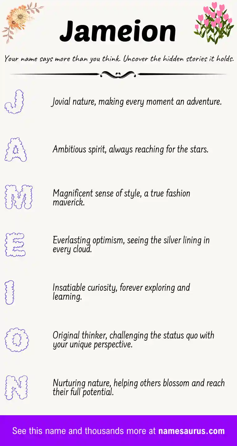 Acrostic poem about Jameion.