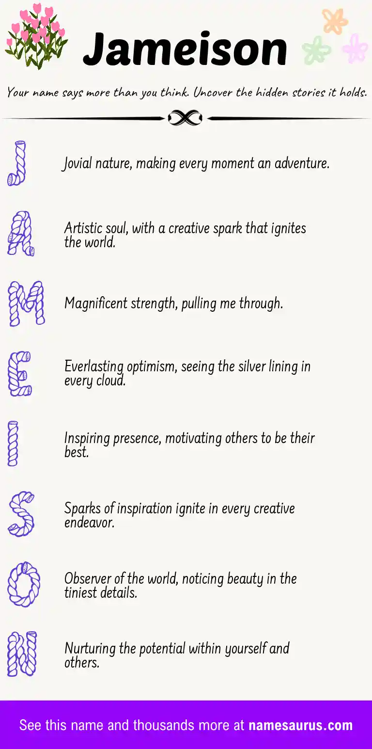 Acrostic poem about Jameison.