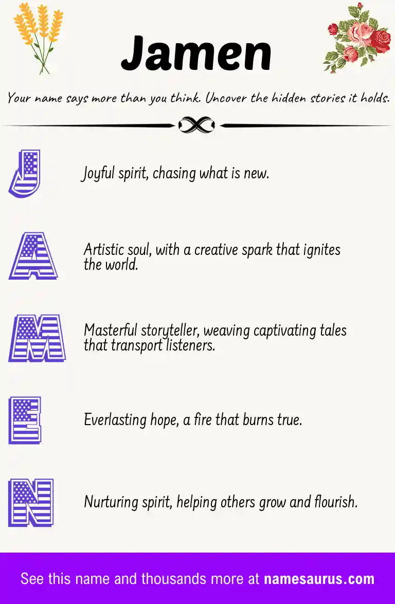 Acrostic poem about Jamen.