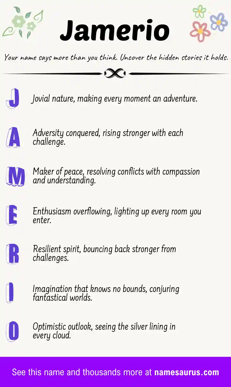 Acrostic poem about Jamerio.