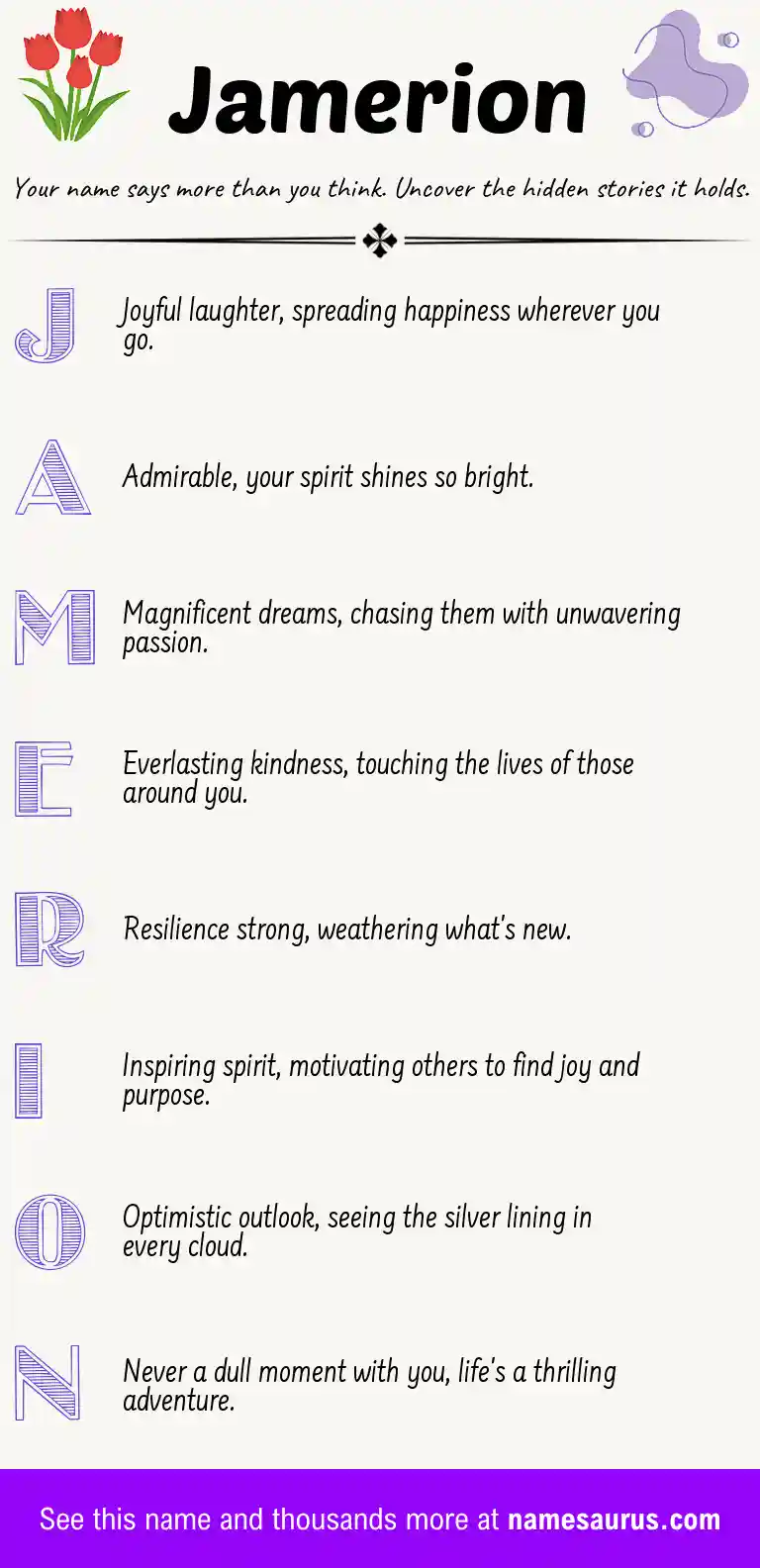 Acrostic poem about Jamerion.
