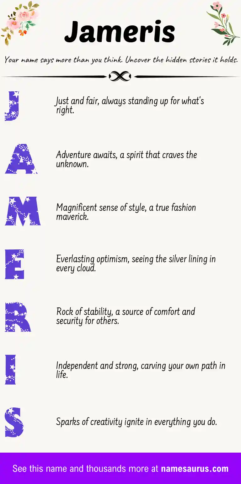 Acrostic poem about Jameris.