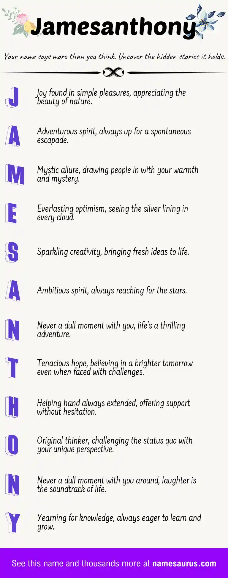 Acrostic poem about Jamesanthony.