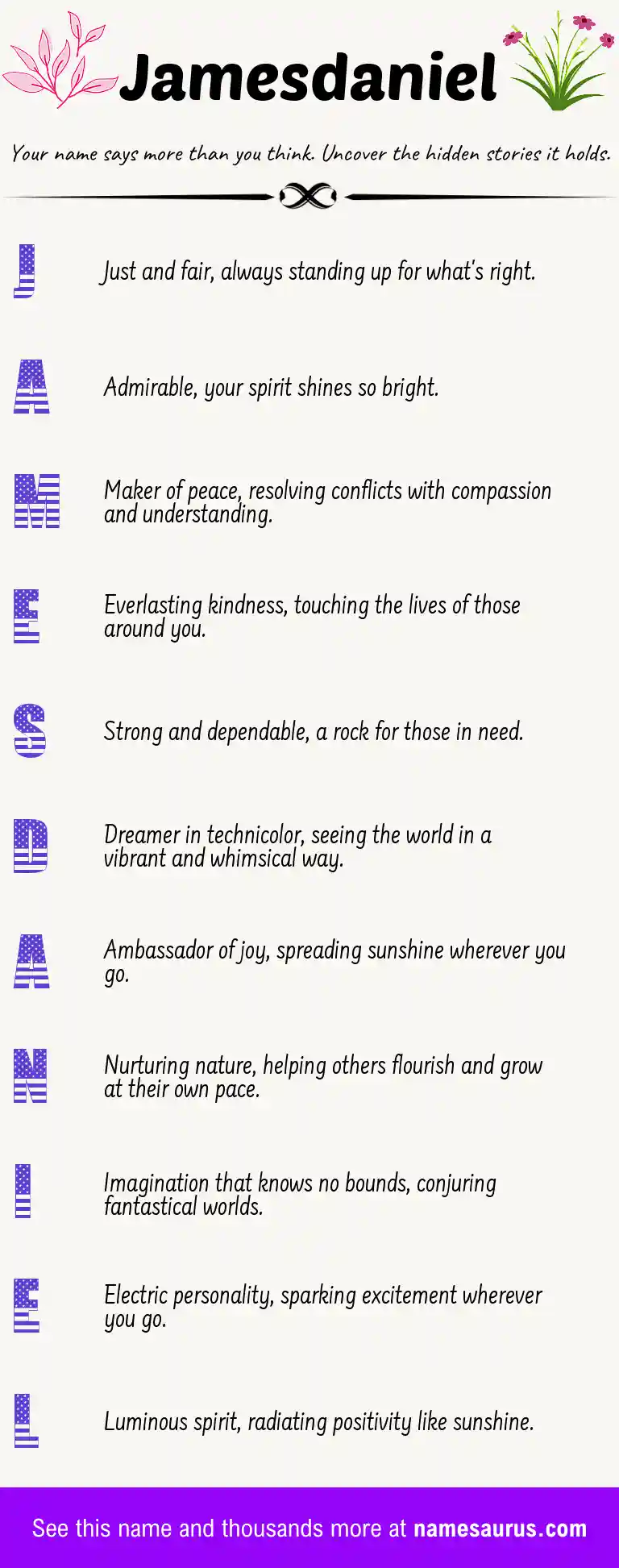 Acrostic poem about Jamesdaniel.