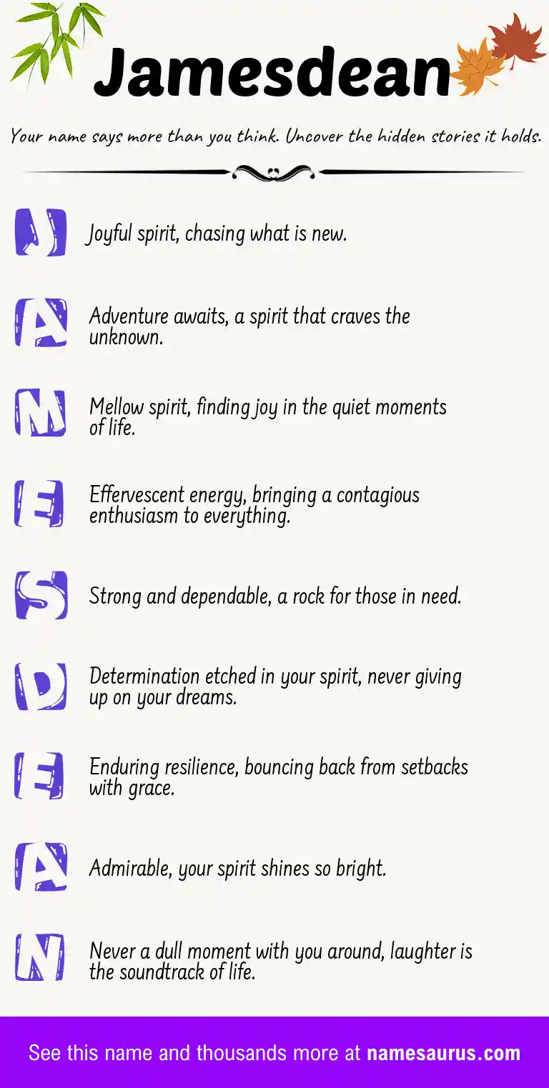 Acrostic poem about Jamesdean.