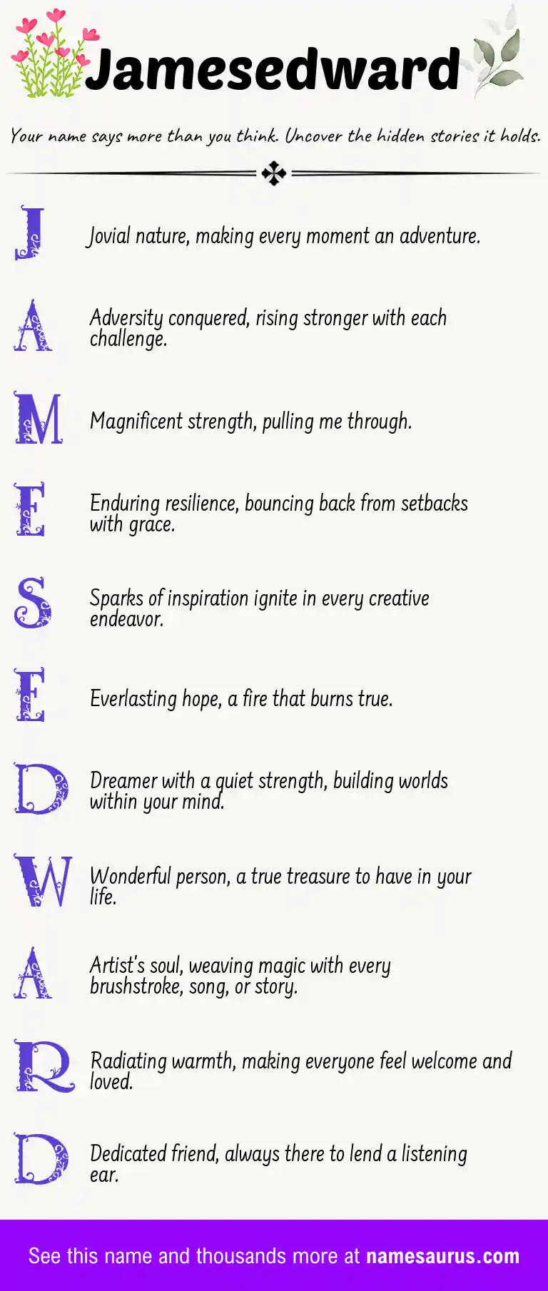 Acrostic poem about Jamesedward.