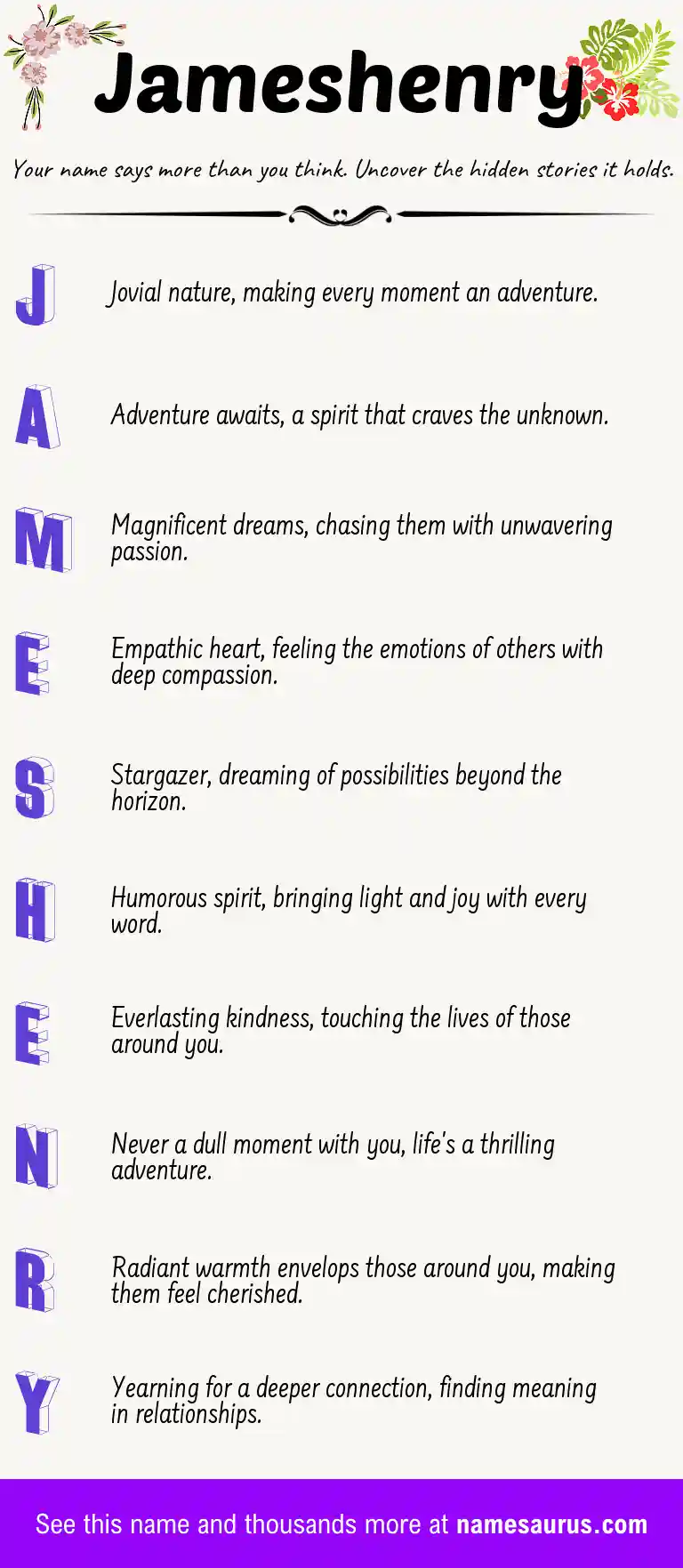 Acrostic poem about Jameshenry.