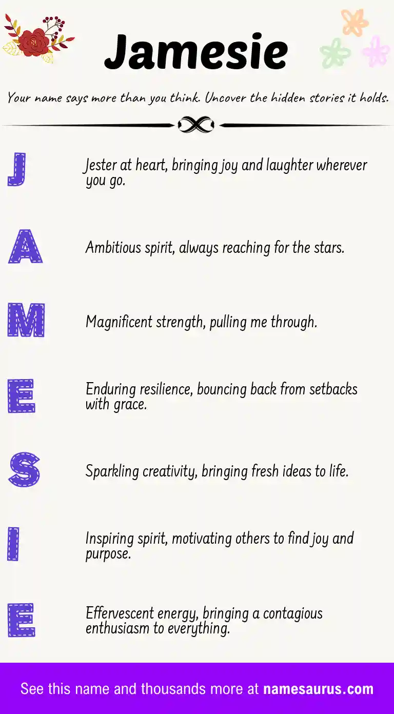 Acrostic poem about Jamesie.