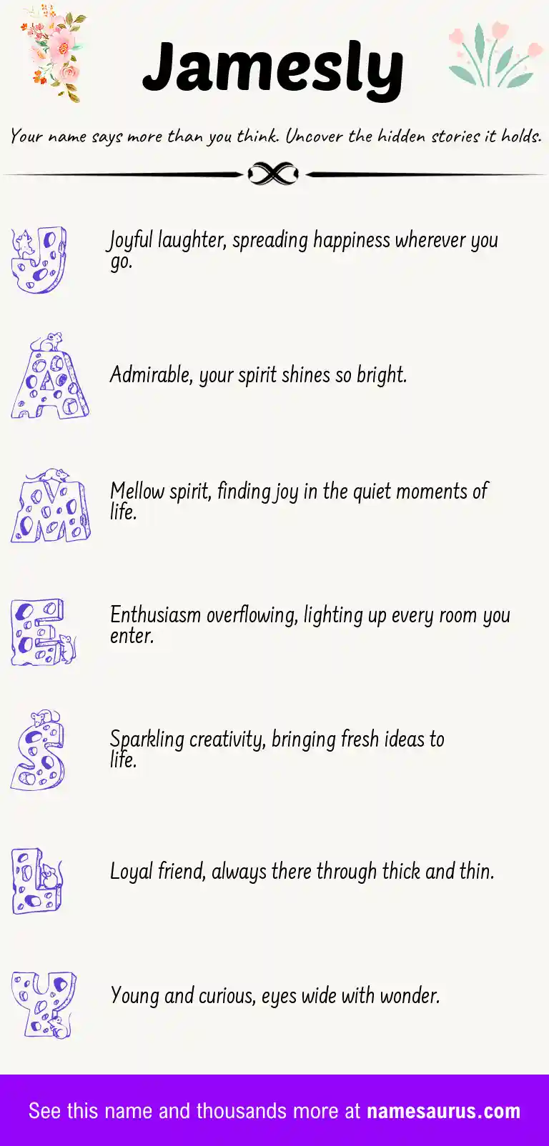 Acrostic poem about Jamesly.