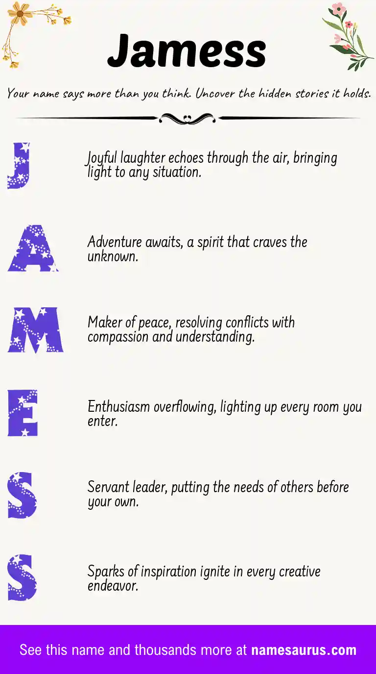 Acrostic poem about Jamess.