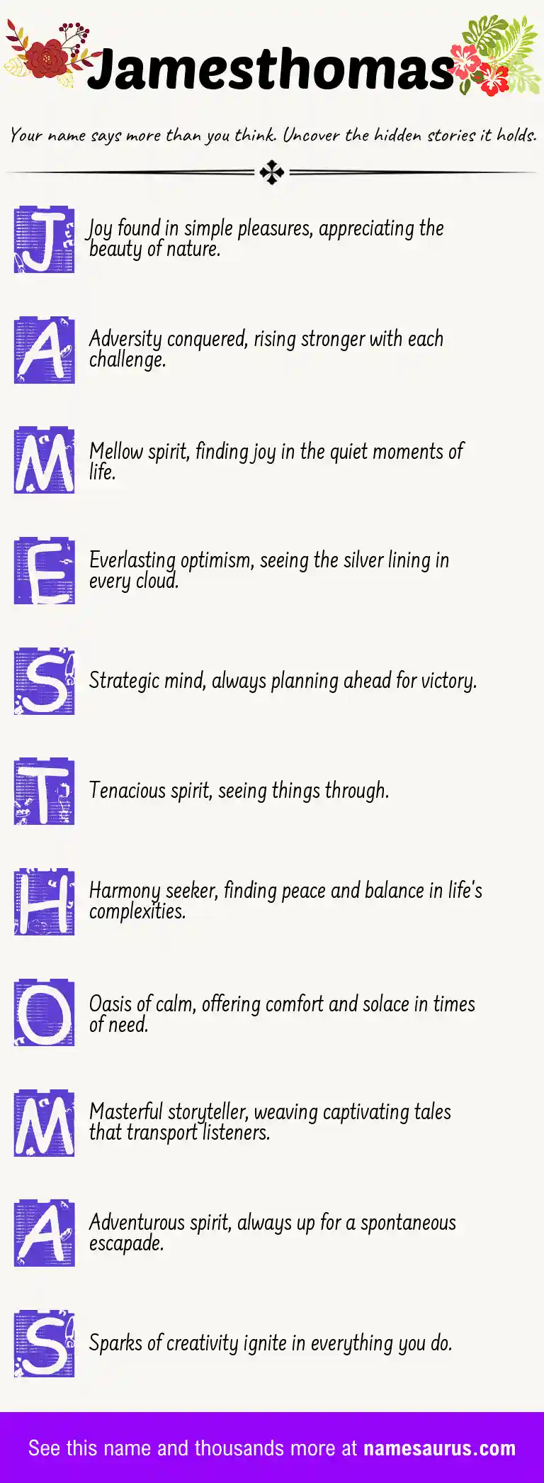Acrostic poem about Jamesthomas.