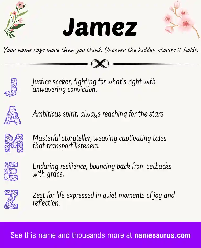 Acrostic poem about Jamez.