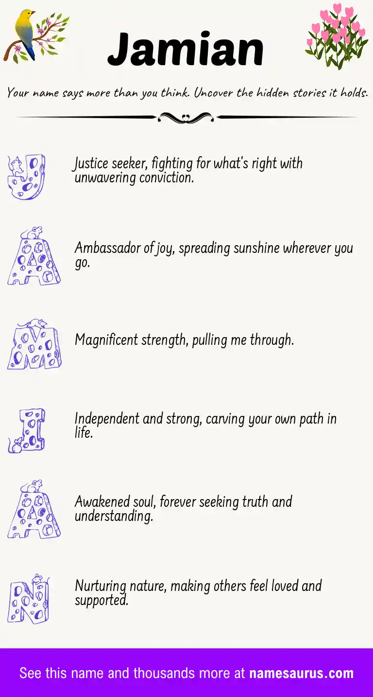 Acrostic poem about Jamian.