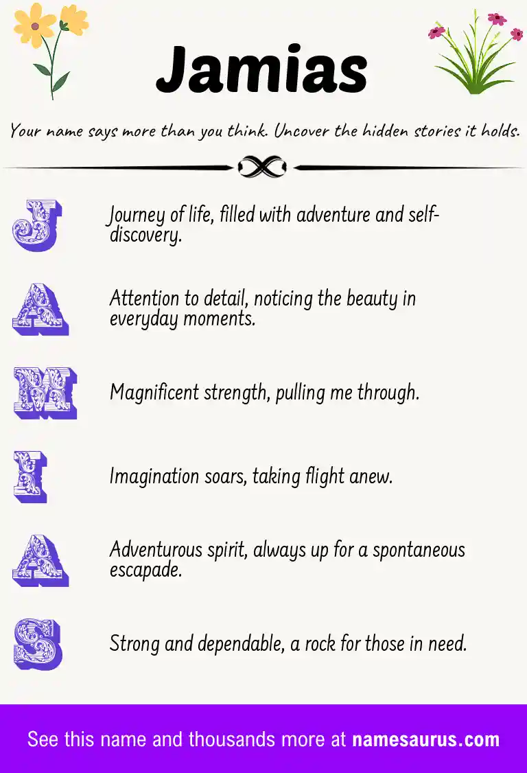 Acrostic poem about Jamias.
