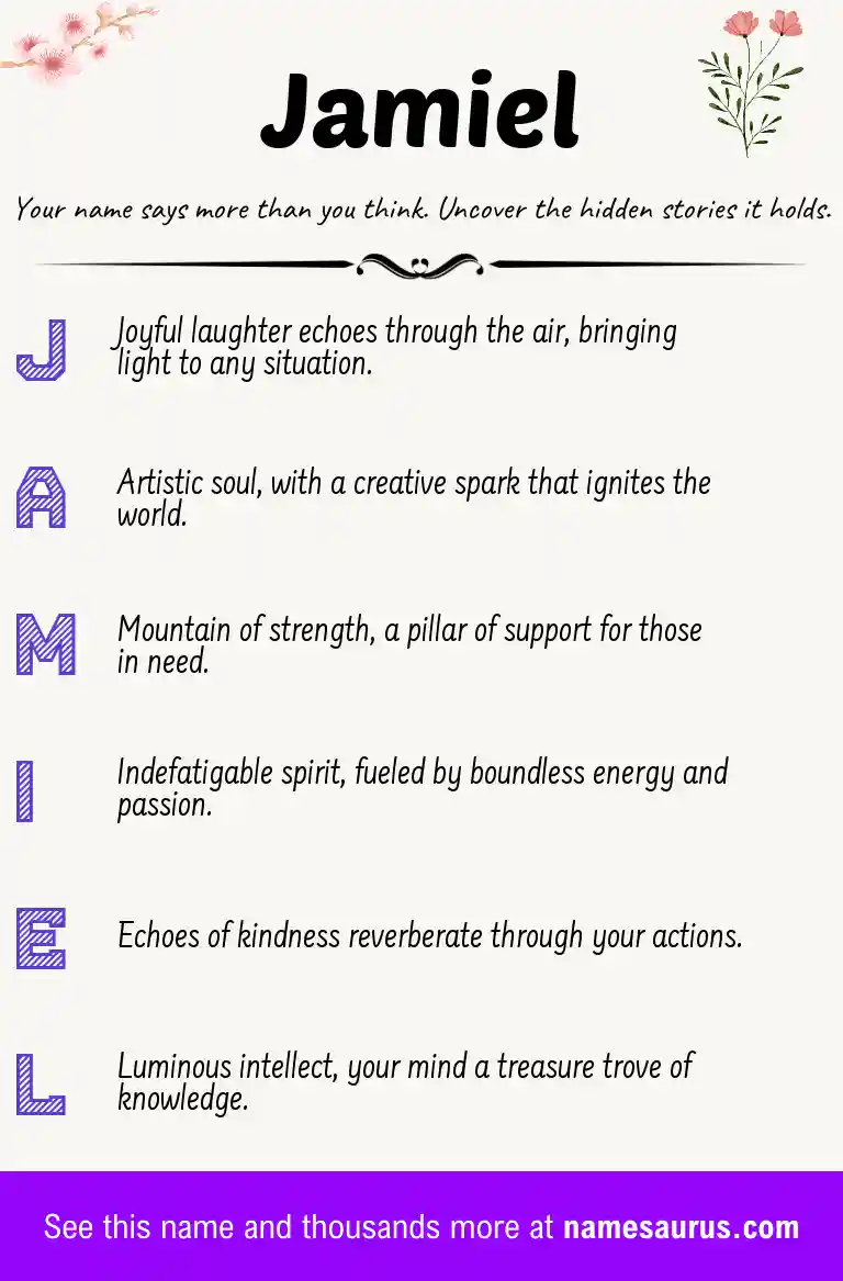 Acrostic poem about Jamiel.