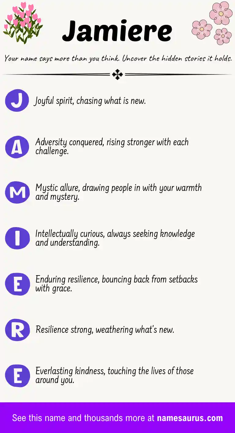 Acrostic poem about Jamiere.