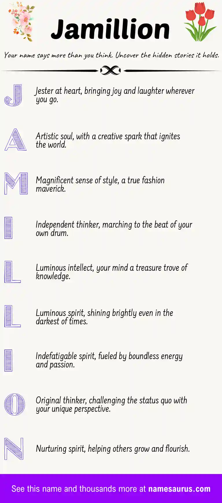 Acrostic poem about Jamillion.