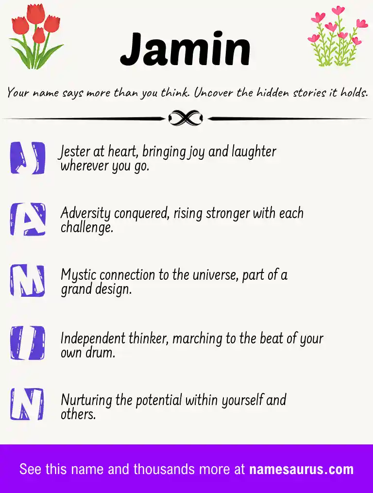 Acrostic poem about Jamin.