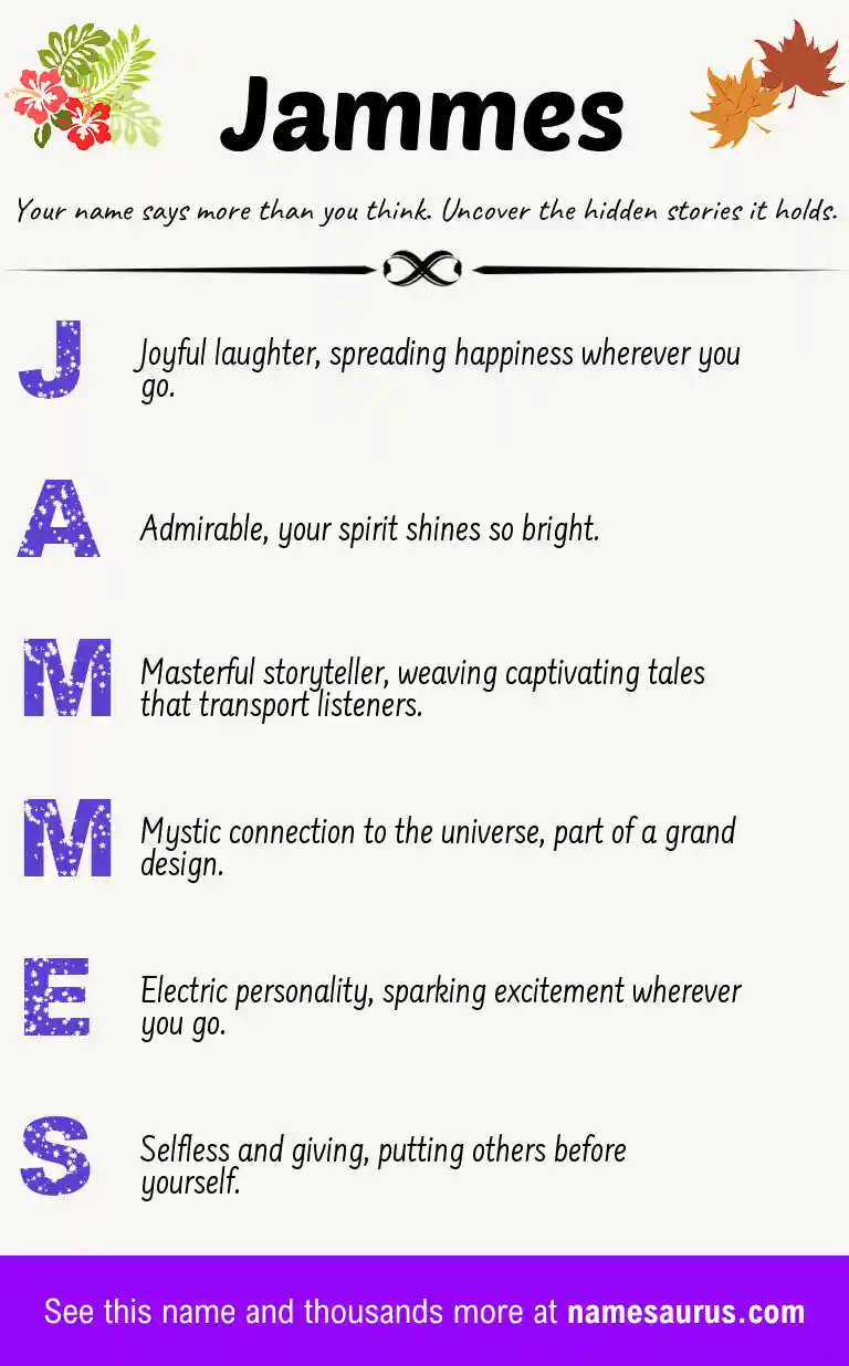 Acrostic poem about Jammes.
