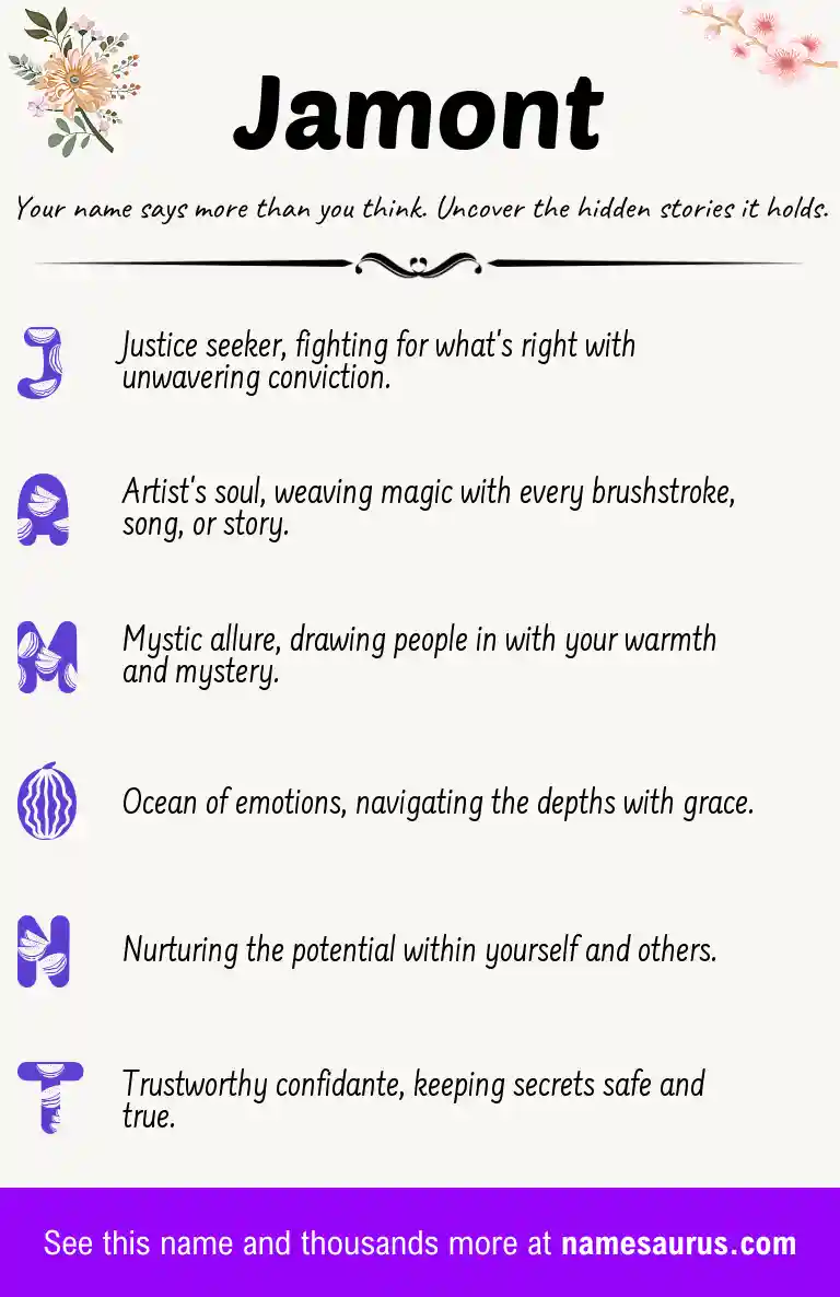Acrostic poem about Jamont.