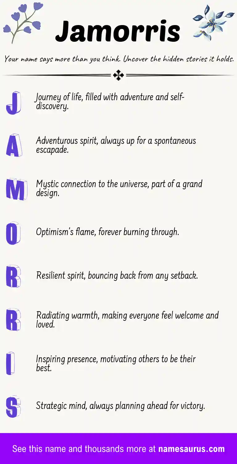 Acrostic poem about Jamorris.