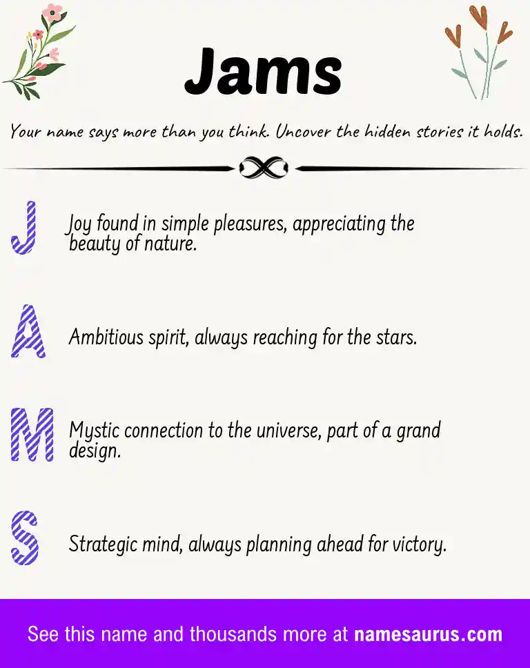 Acrostic poem about Jams.