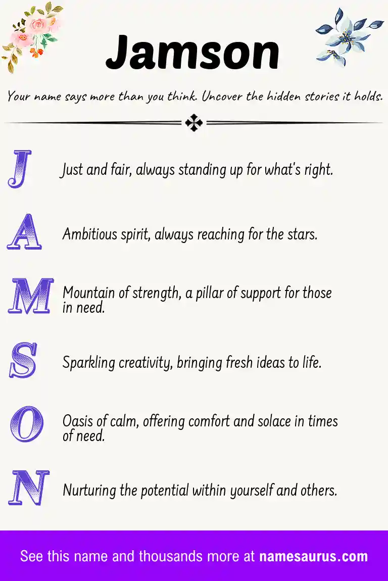 Acrostic poem about Jamson.