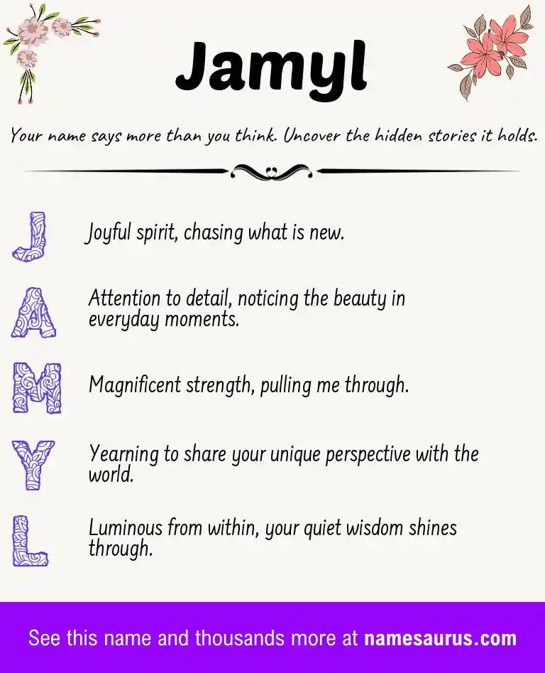 Acrostic poem about Jamyl.