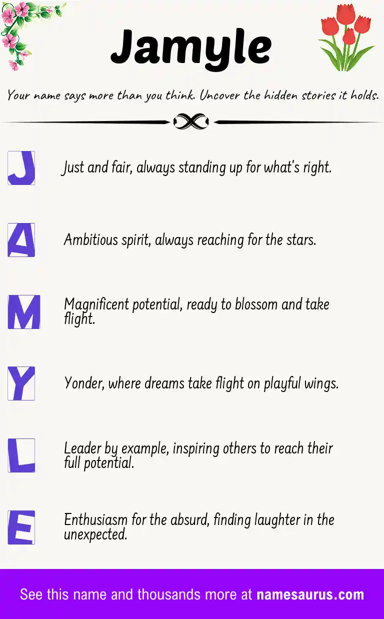 Acrostic poem about Jamyle.