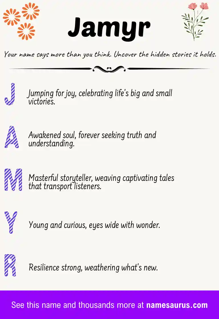 Acrostic poem about Jamyr.