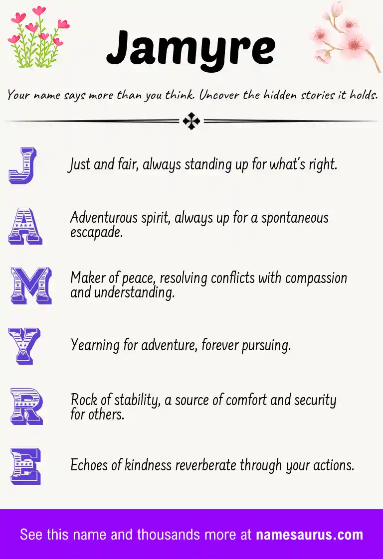 Acrostic poem about Jamyre.