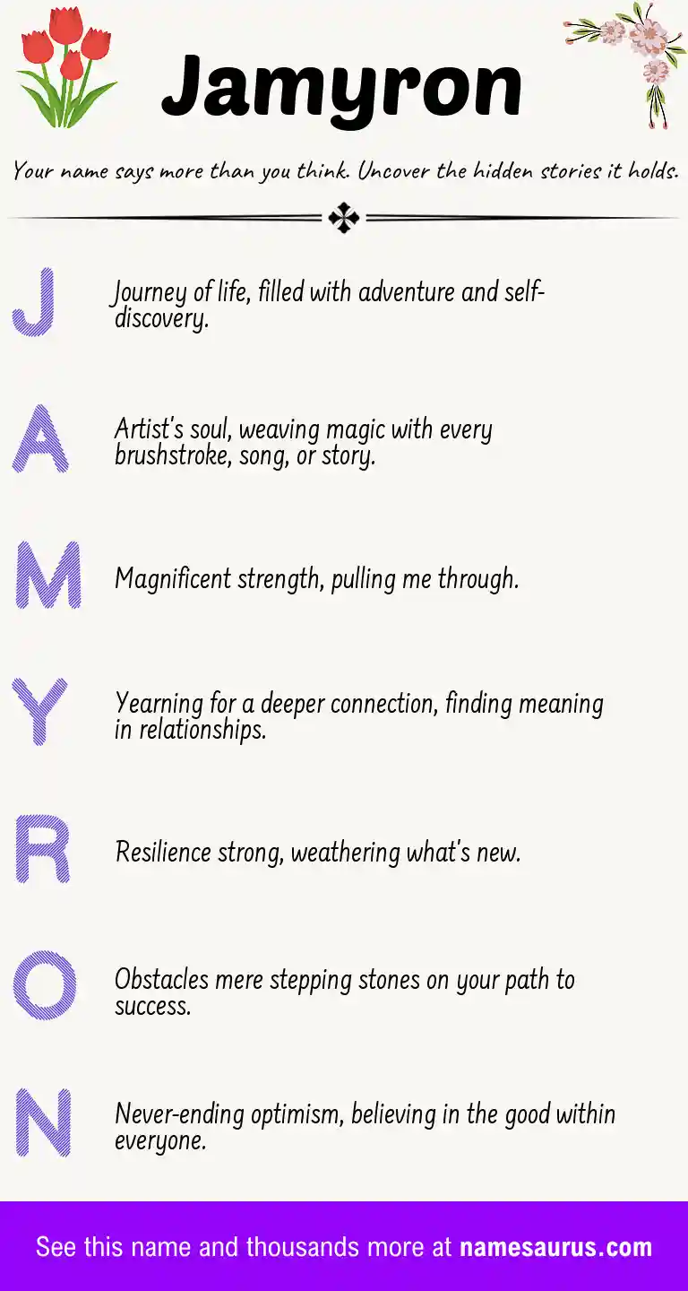 Acrostic poem about Jamyron.