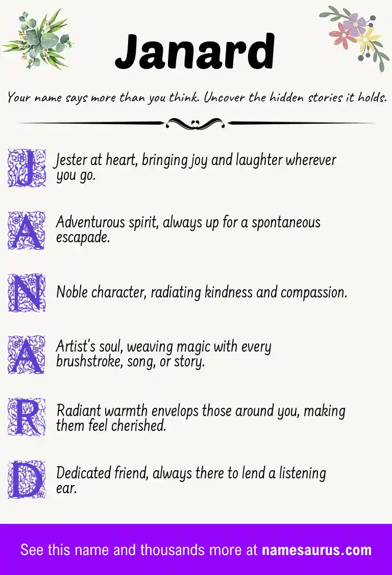 Acrostic poem about Janard.