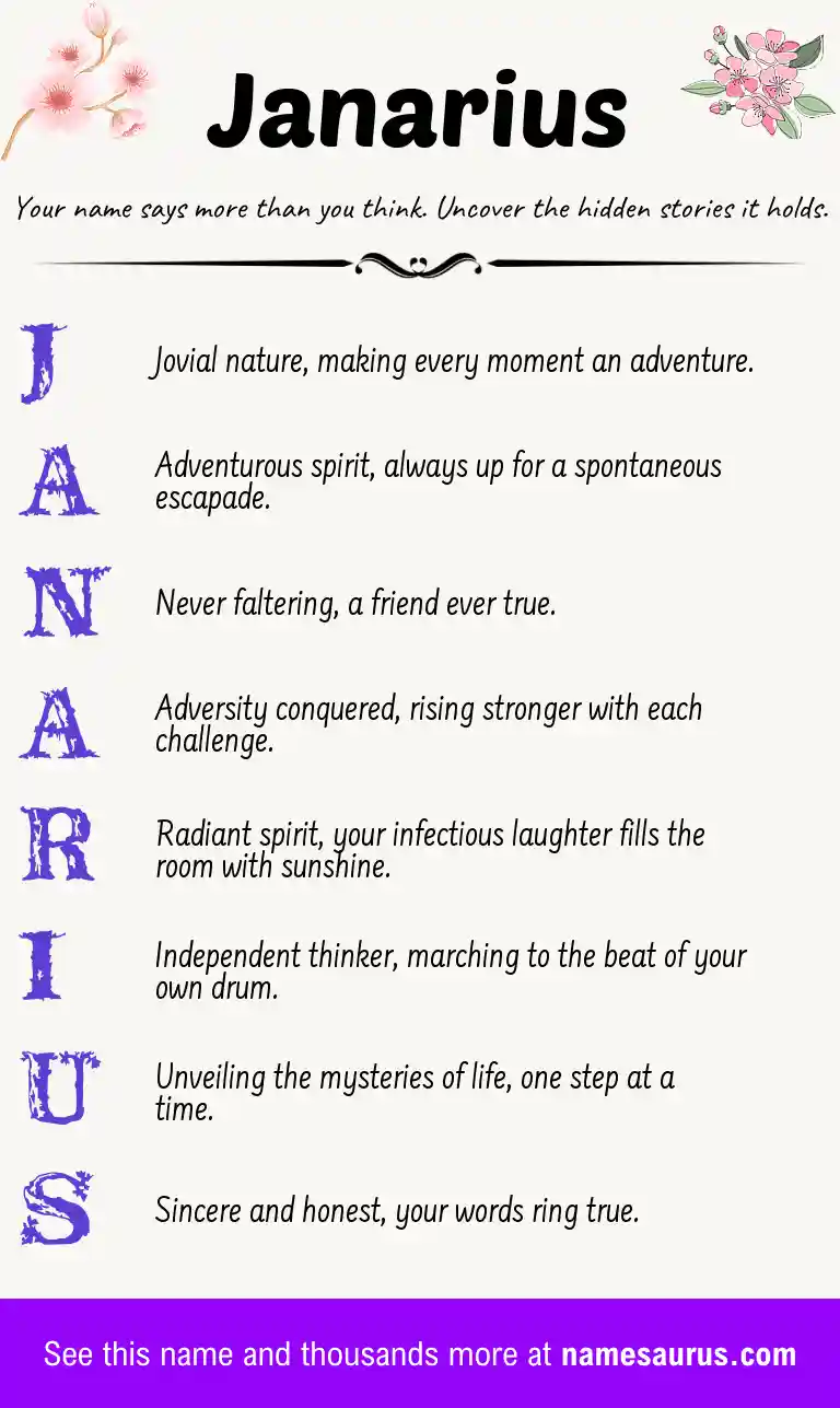 Acrostic poem about Janarius.
