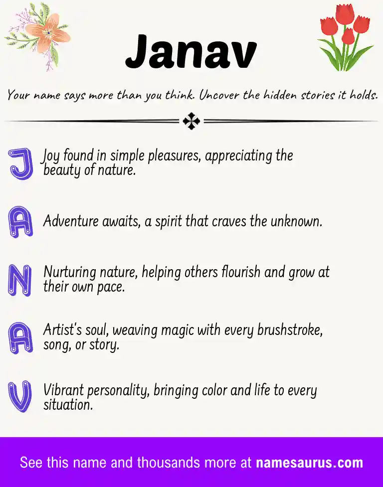 Acrostic poem about Janav.
