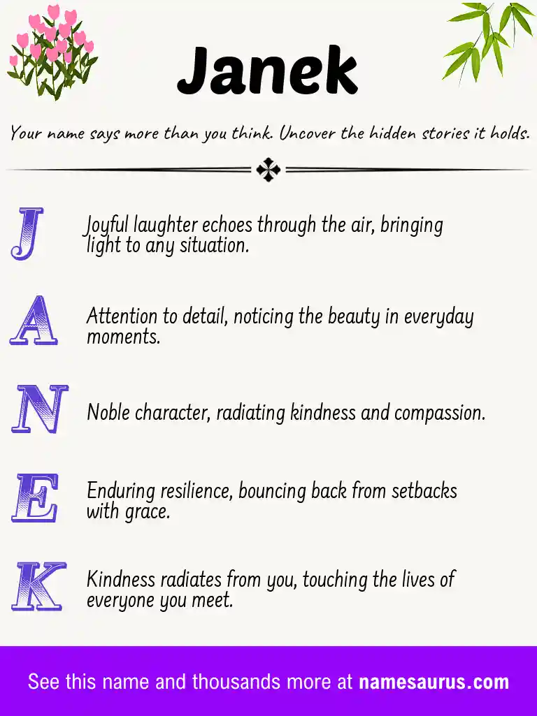 Acrostic poem about Janek.